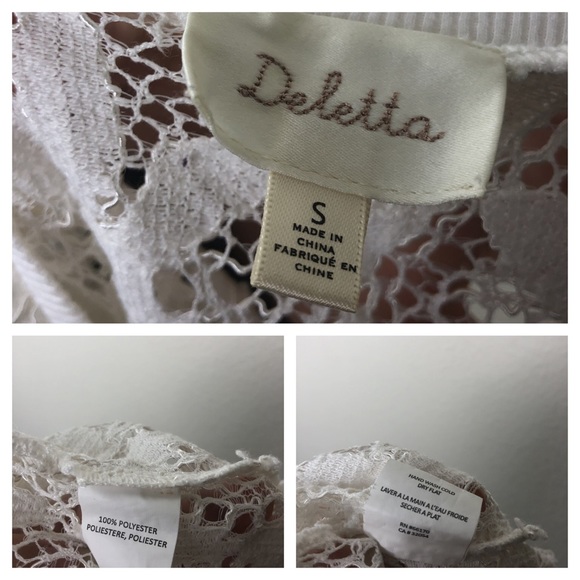 Anthropologie Deletta Scalloped Lace Tank Size S - Picture 5 of 7